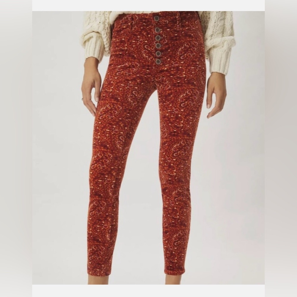 Anthropologie Pilcro High Rise Skinny Button Fly Corduroy Pant Women’s size 25